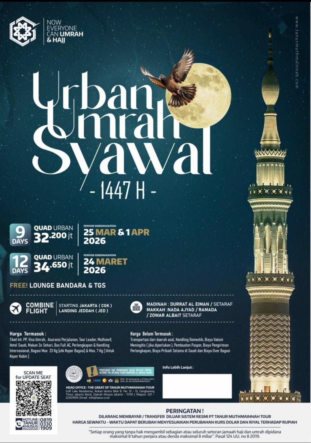 Flyer Urban Umrah Syawal 1447 H Tanur Muthmainnah